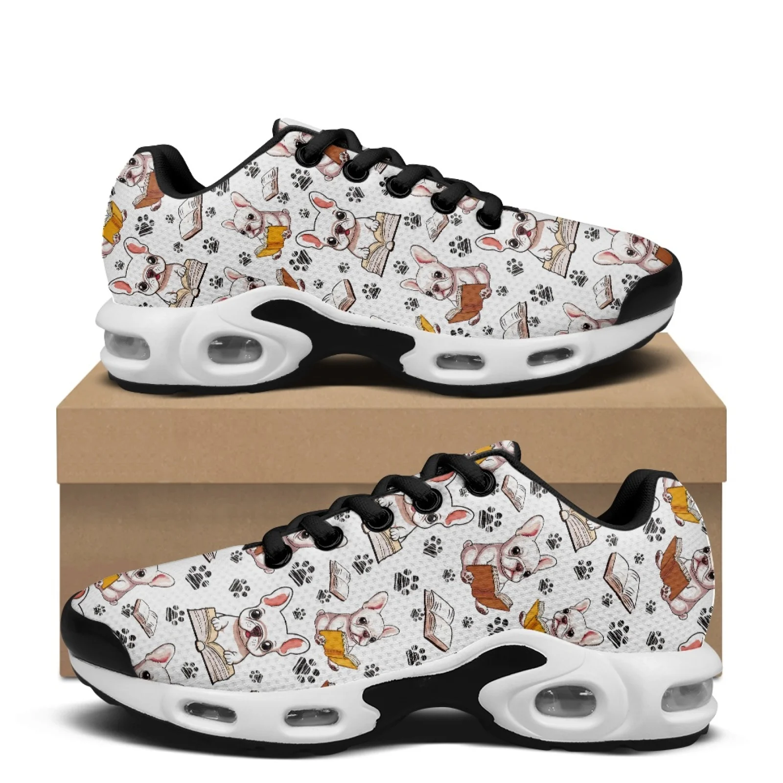 PENSTROLL French Bulldog Breathable Mesh Sneakers for Daily Fabric Cross Trainers Shoes Fashion Sneakers