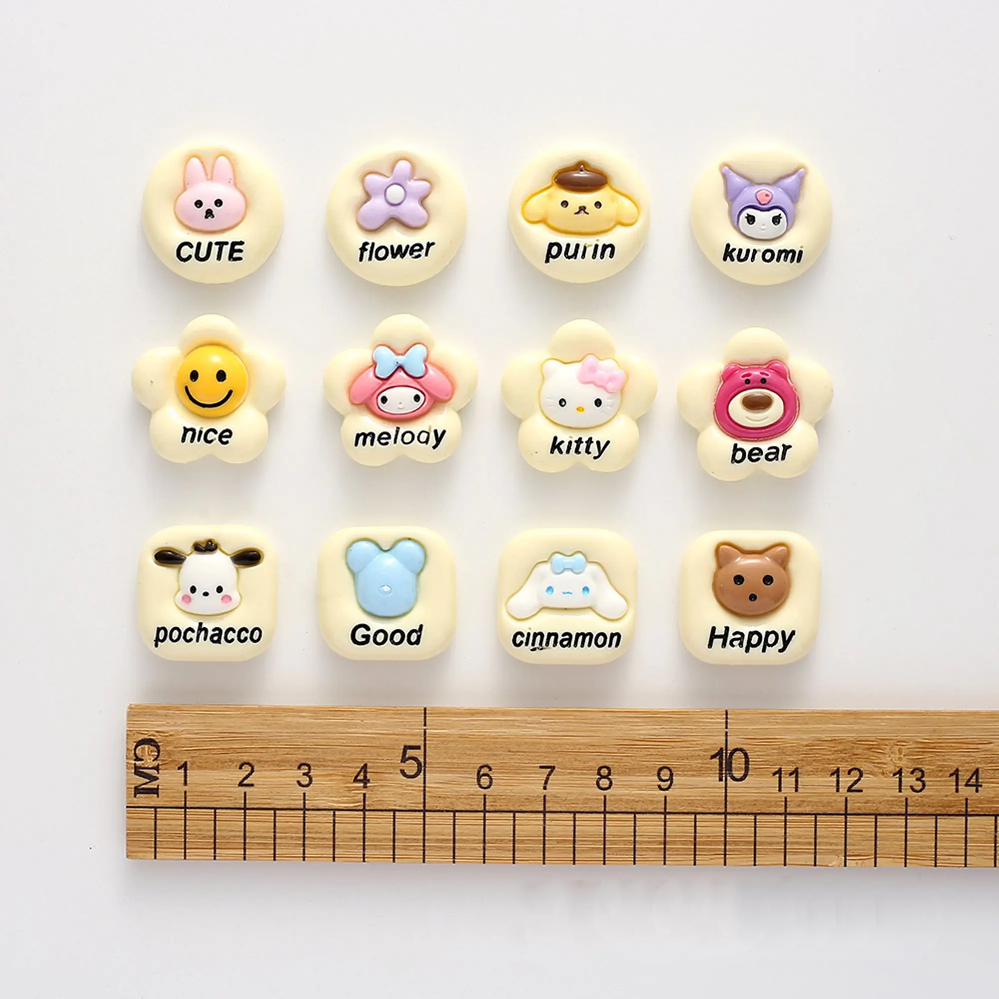 10pcs/lot Cartoon brightening character plate flower diy resin accessories Cream glue mobile phone case headwear scallop patch