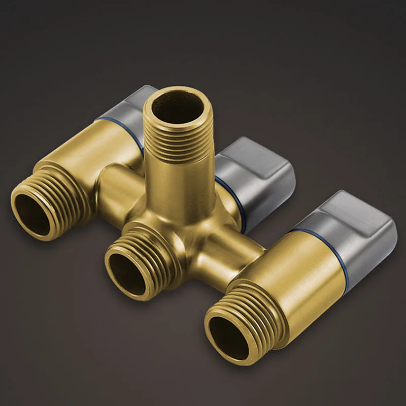 G1/2 Triangle Valve One Into Three Out Water Angle Valve Washing Machine Toilet Stop Valve Multi-function Tap image 4