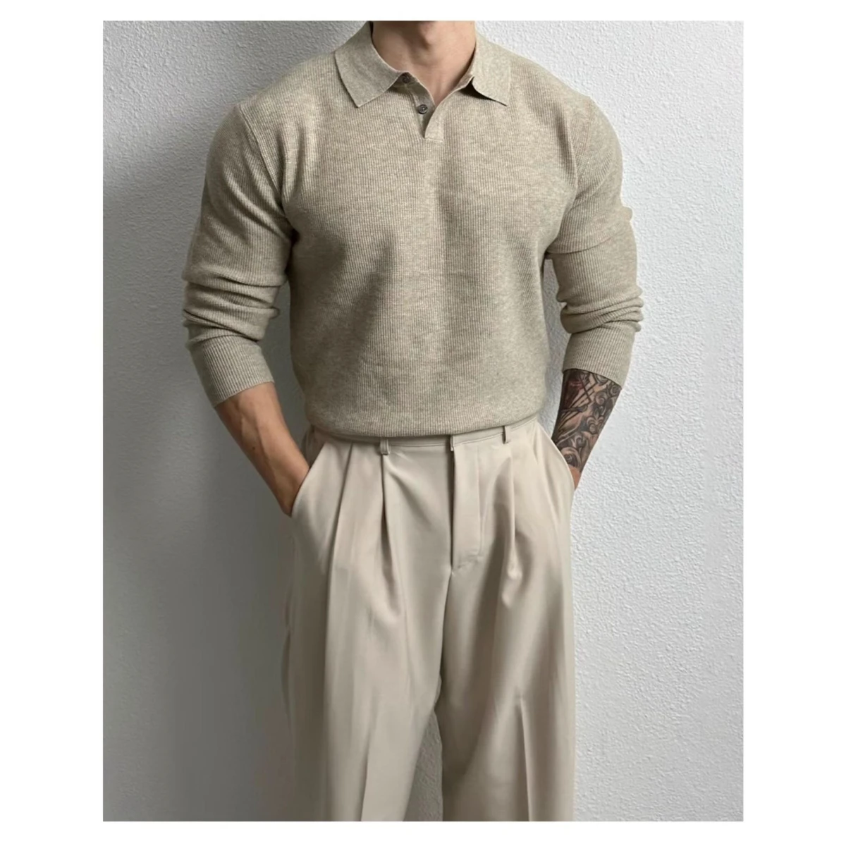 

Свободный повседневный свитер, мужской модный корейский вязаный свитер, осенне-зимняя верхняя одежда, длинное волокно из полиэстера