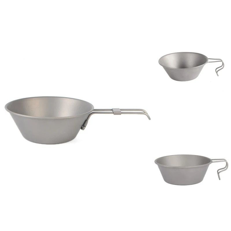 

300ml/450ml Outdoor Pure Titanium Folding Bowl Anti Scald and Anti Drop Portable Titanium Bowl Camping Lightweight Cooking Bowl