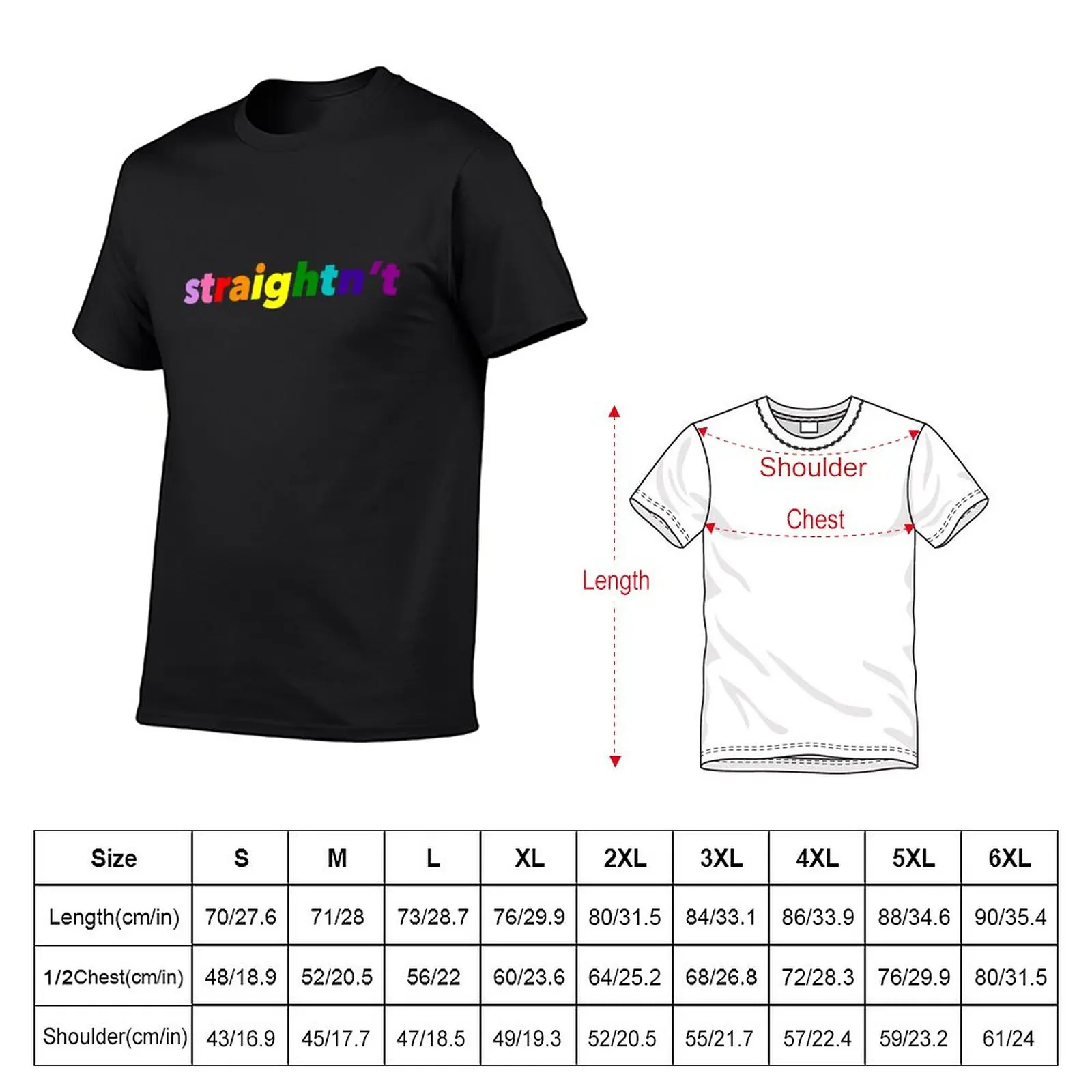 Straightn't (Gilbert Baker Flag) T-Shirt tops sublime t shirt mens graphic t-shirts