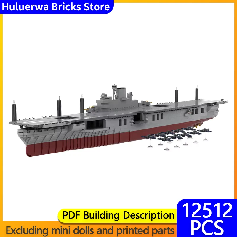 Militärisches Kriegsschiff Modell MOC Bausteine Träger Intrepid (CV-11) Modulare Technologie Geschenke Urlaub Montieren Kinder Spielzeug Anzug