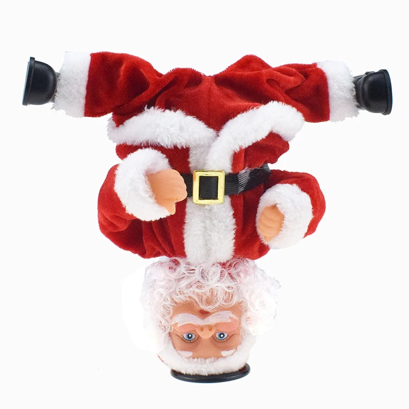 Creative Cute One-handed Upside Down Rotating Electric Toys Music Street Dance Father Christmas Toys Children's Christmas Gifts