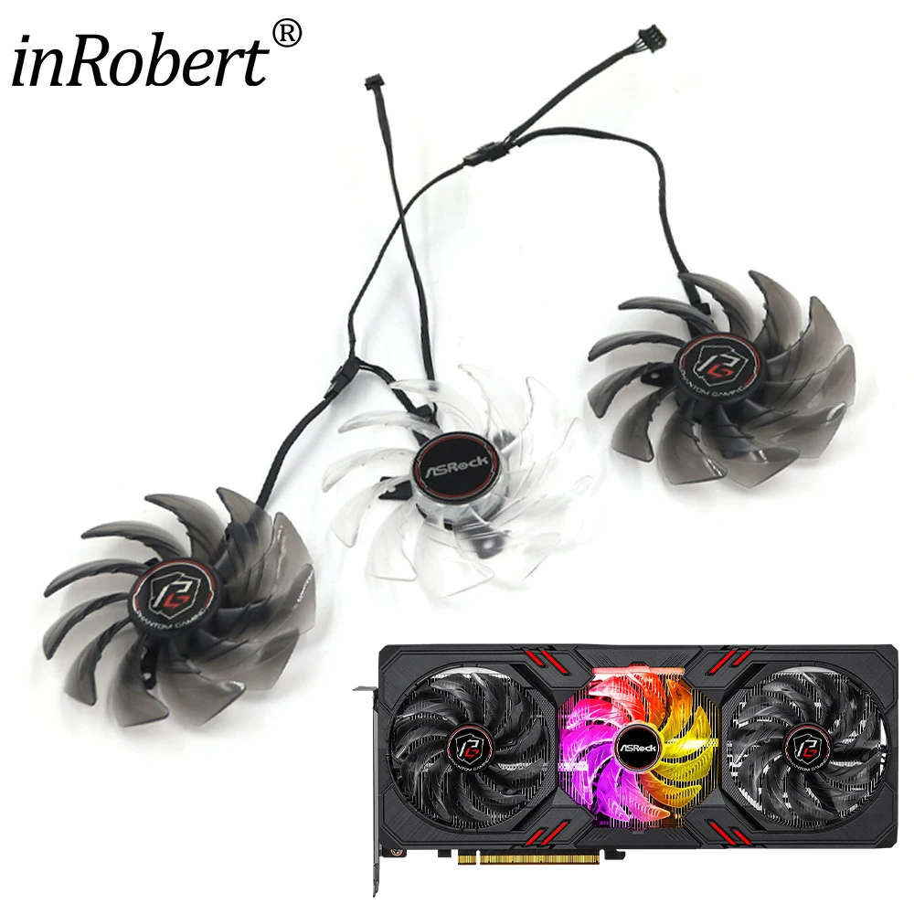 

Video Card Fan Replacement For Asrock Intel ARC A770 PG Graphics Card Cooling Fan with Shell RGB New Original