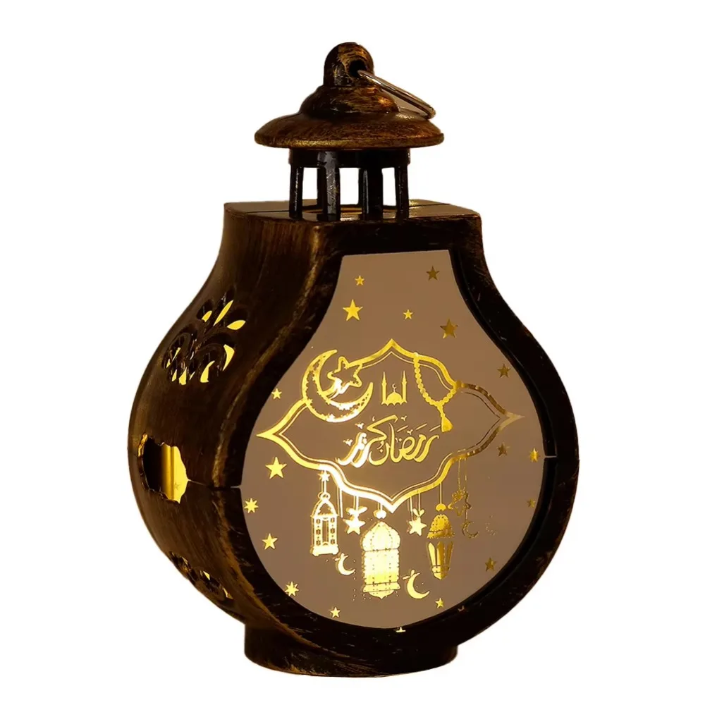 

Creative Pear-shaped Candle Holder Flameless Vintage Ramadan Lantern Ramadan Kareem Battery Powered Electronic Candle Lamp