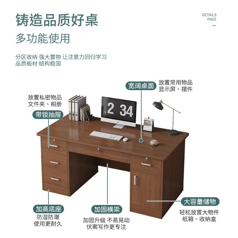 Modern and minimalist office desk for employees, simple office for staff