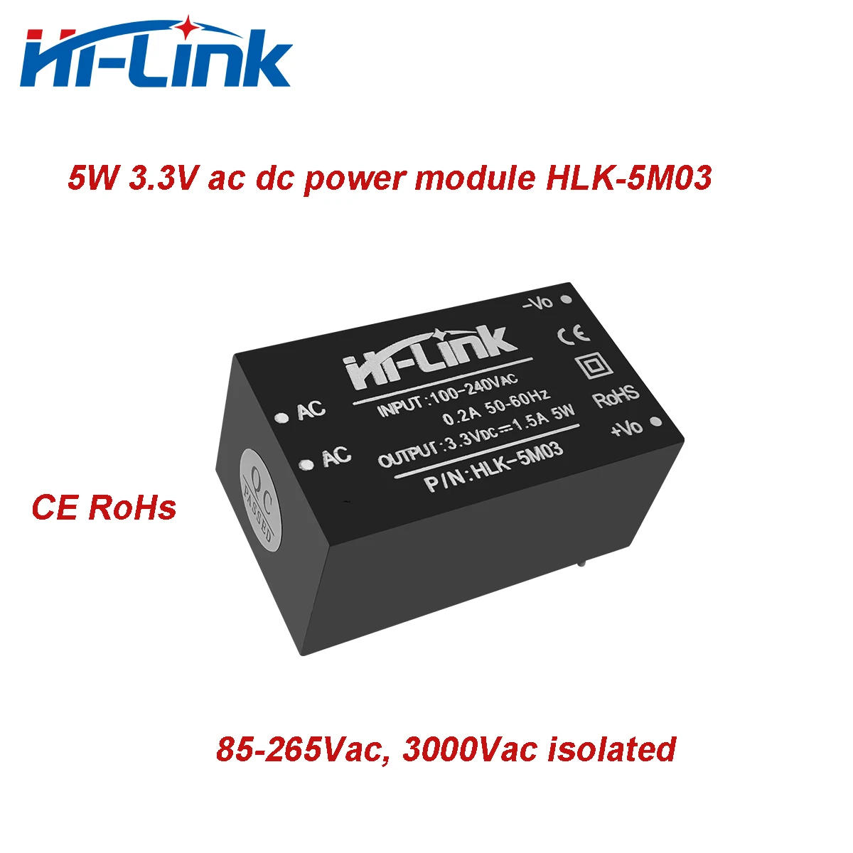 Hi-Link Original 5W 3.3V 220V 110V AC DC Power Supply Module Source HLK-5M03