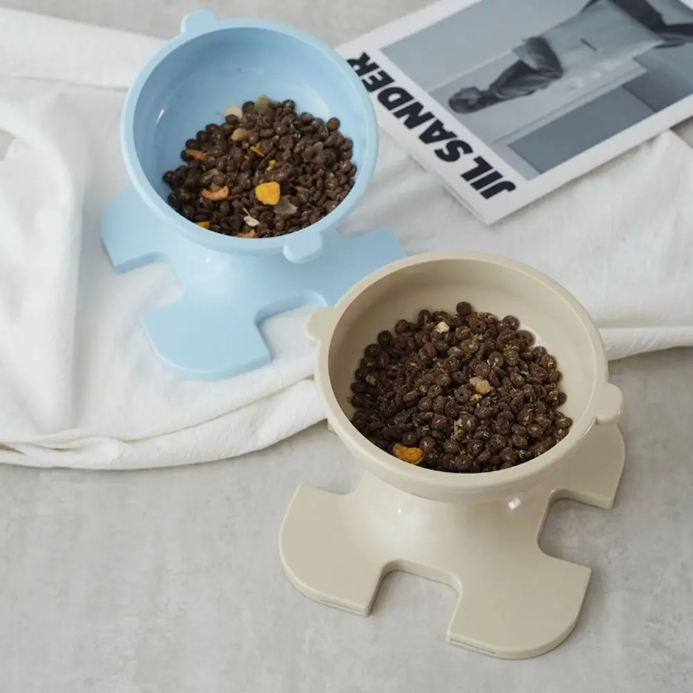 

Tilted Height Adjustable Raised Cat Bowl Neck Protection with Stand Dog Feeding Bowl Round High Footed Cat Food Plate Puppy