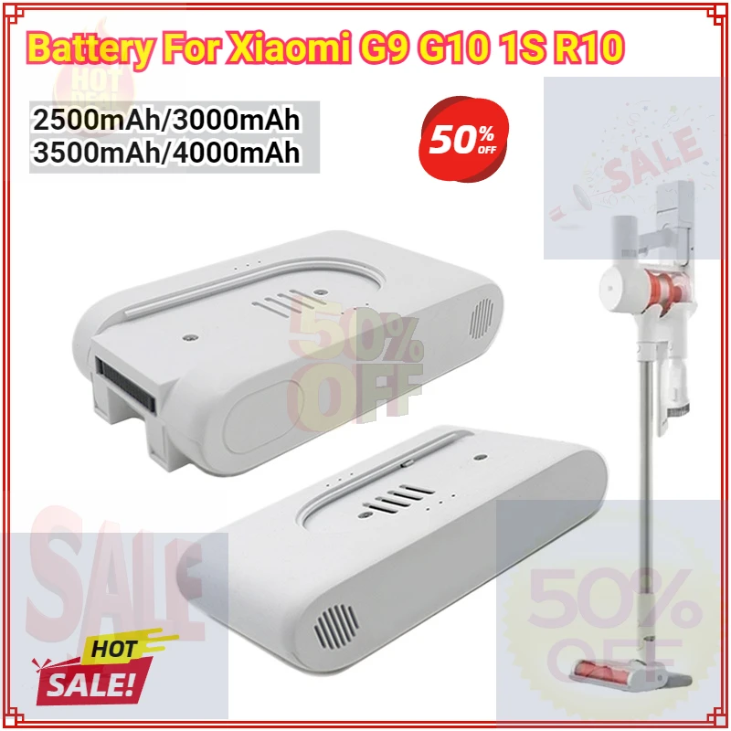 

2025 25.2V 3500mAh/4000mAh Rechargeable Lithium-Ion Battery Pack for Xiaomi Mijia Dreame G9 G10 R10 1S Wireless Vacuum Cleaner