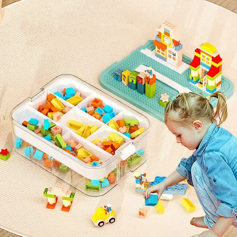 Stackable Building Blocks Storage Box for Lego-Compatible Boxes Adjustable Classified Organizers Kids Toy Parts Grid Organizer