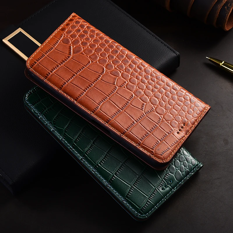 

For OPPO Find X X2 X3 X5 X6 X7 X8 X8S Pro Plus Ultra Lite Crocodile Pattern Of Genuine Leather Flip Phone Case Cowhide