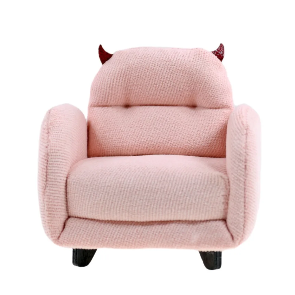 

1:12 Scale Dollhouse Miniature Fabric Animal Single Seater Chair, Novelty Decor for Tabletop Display Collectors Craft Supplies