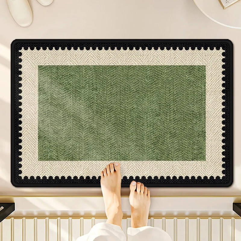 VIKAMA light luxury contrasting color bathroom carpet kitchen oil proof mat balcony bay window mat Nordic style soft floor mat