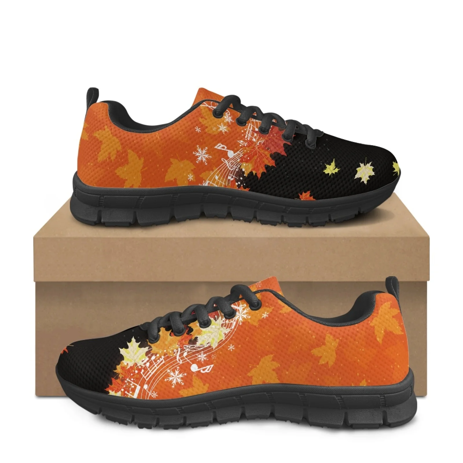 Coloranimal Music Note Men Cushioned Jogging Shoes for Long Standing Hospital Floor Non-Slip Hiking Shoes for Outdoor