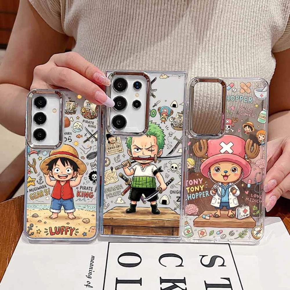 Anime O-nes-Pieces For Samsung Galaxy S26 S25 EDGE S24 S23 S22 S21 S20 FE Ultra Plus Transparent Soft Phone Case