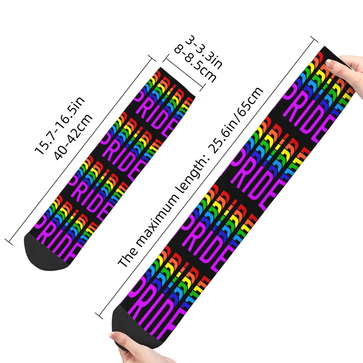 New Men's Socks Harajuku Pride Rainbow Sock Polyester Lgbt Gay Yaoi High Quality Women's Socks Spring Summer Autumn Winter