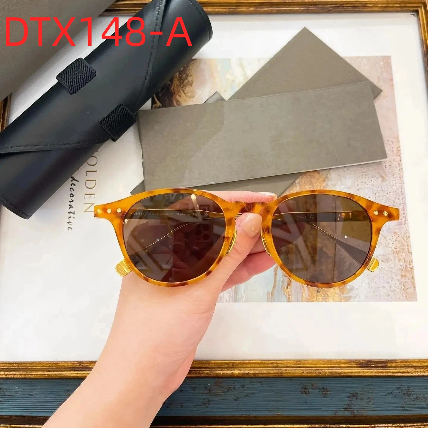 

Original Factory DT ASH(+) DTX148-A With Brand Box Luxury Retro Premium Alloy+Acetate Frame UV400 Business Men Women Sunglasses