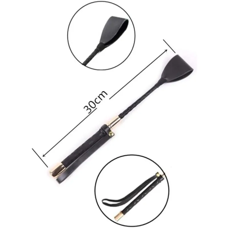 30 см укороченный кнут для верховой езды, нескользящая ручка, компактный кнут из искусственной кожи, кожаный кнут для вечеринок