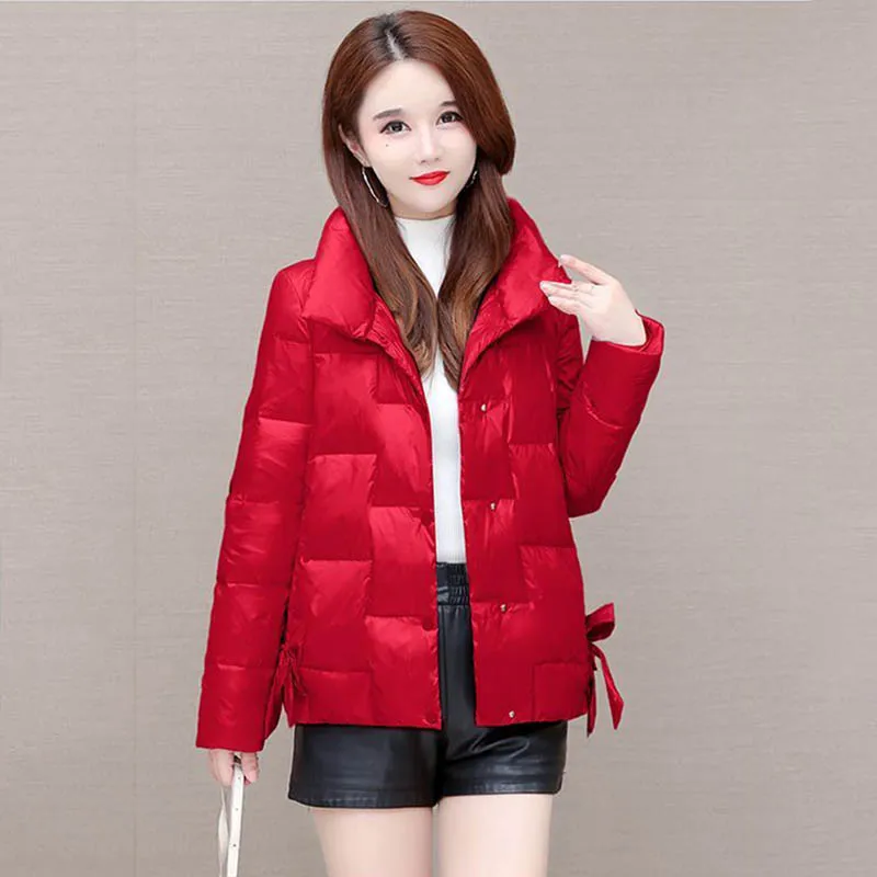 High-grade Smooth Temperament Down  Women's 2022 Autumn And Winter New Fashion Warm Slimming White Duck Down Loose Coat5XL