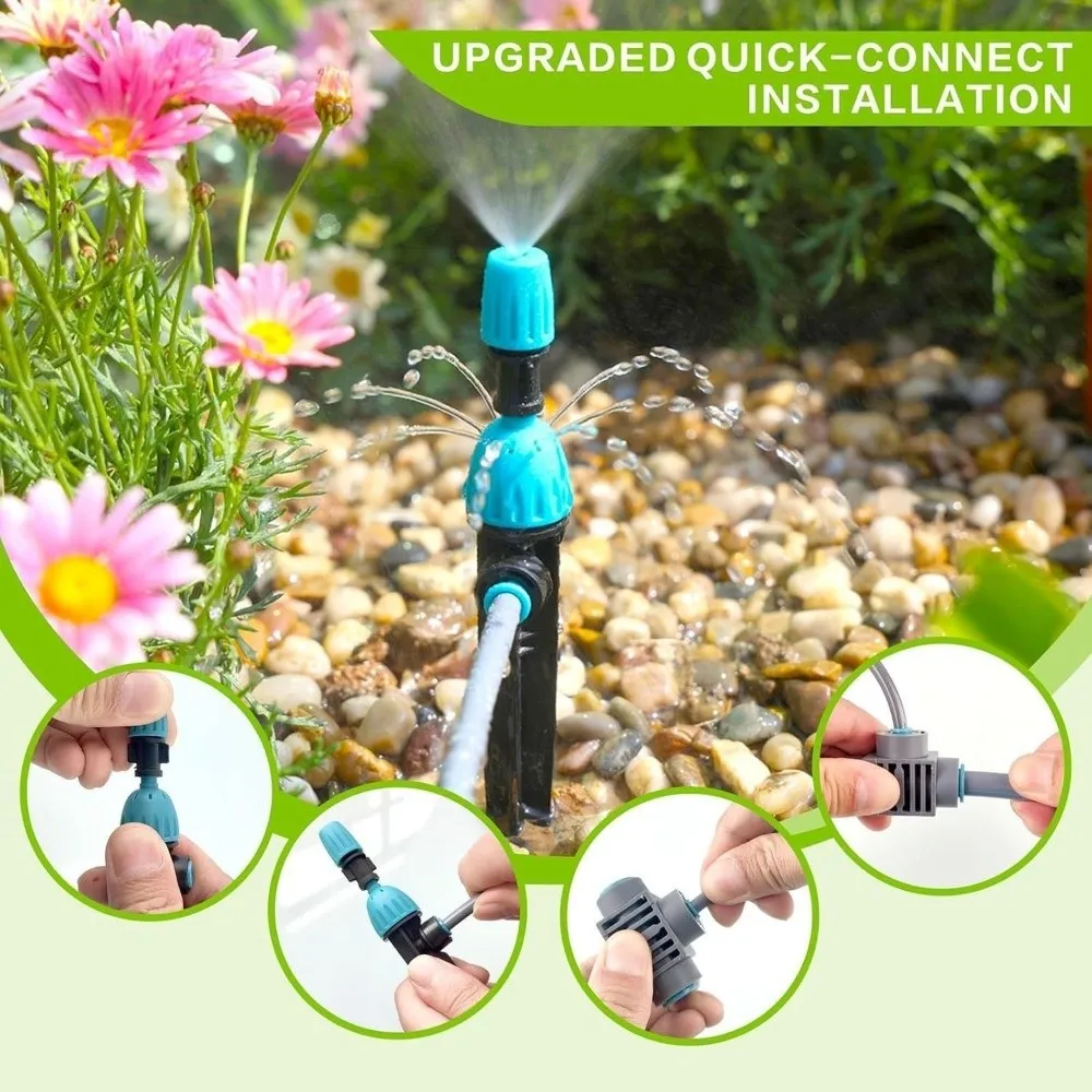 

5PCS/SET 360° Adjustable Automatic Lawn Sprinkler Water Saving Large Area Coverage Rotating Sprinkler Buried Plug