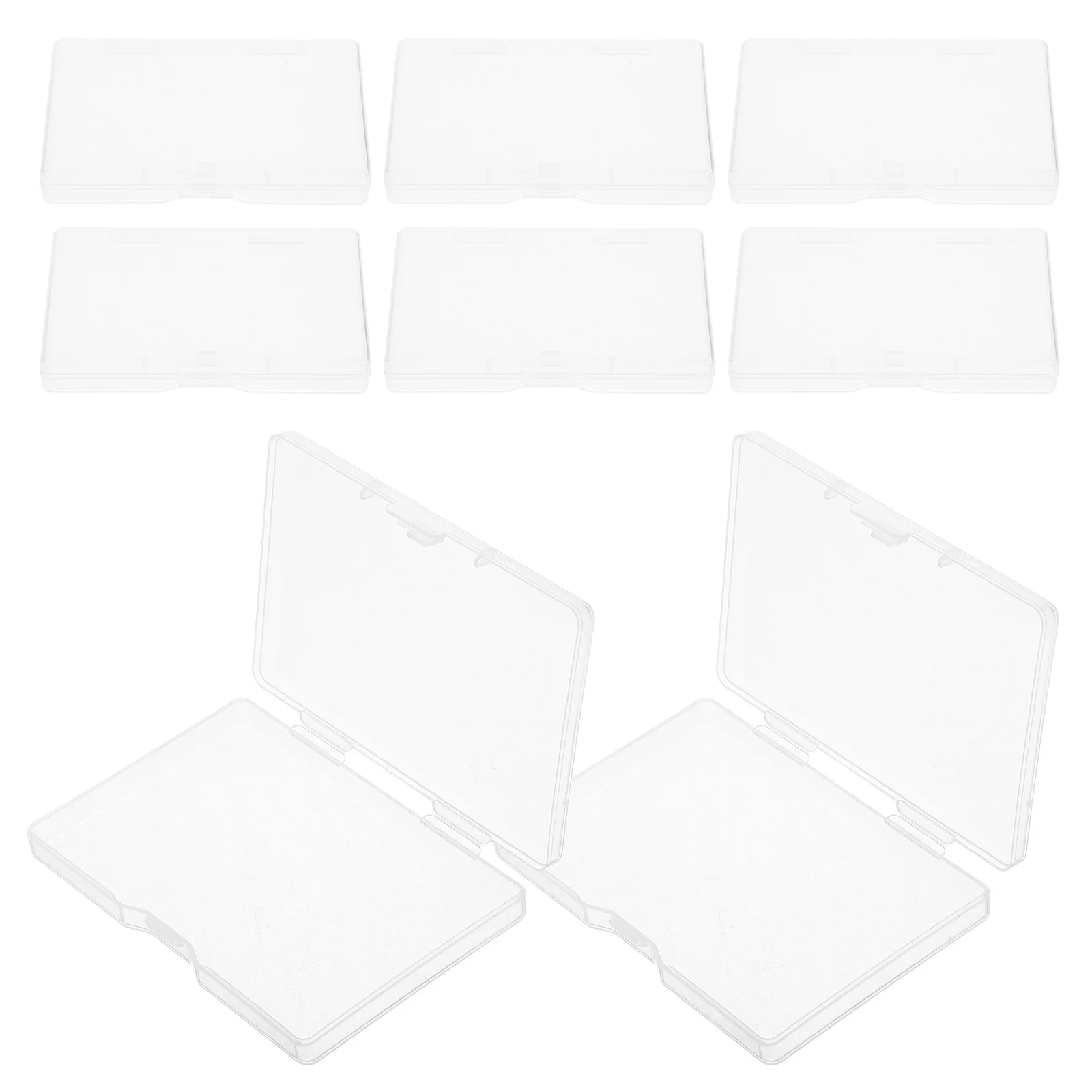 Porte-cartes de visite Transparent, 8 pièces, étui en plastique Transparent pour cartes à jouer, boîte de rangement de cartes de crédit, Mini organisateur plat