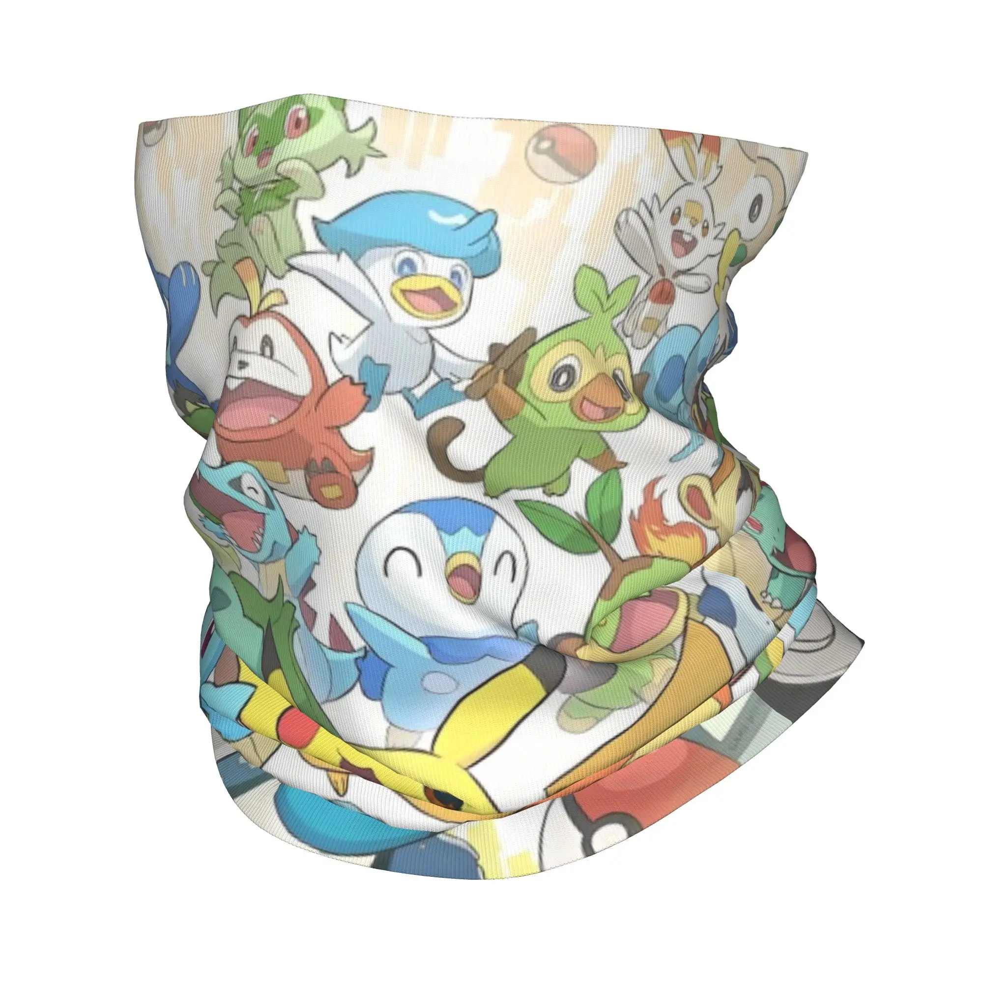 

Cute Cartoon Manga Poke-Mon Bandana Neck Cover Printed Mask Scarf Warm Headwear Hiking for Men Women Adult Winter