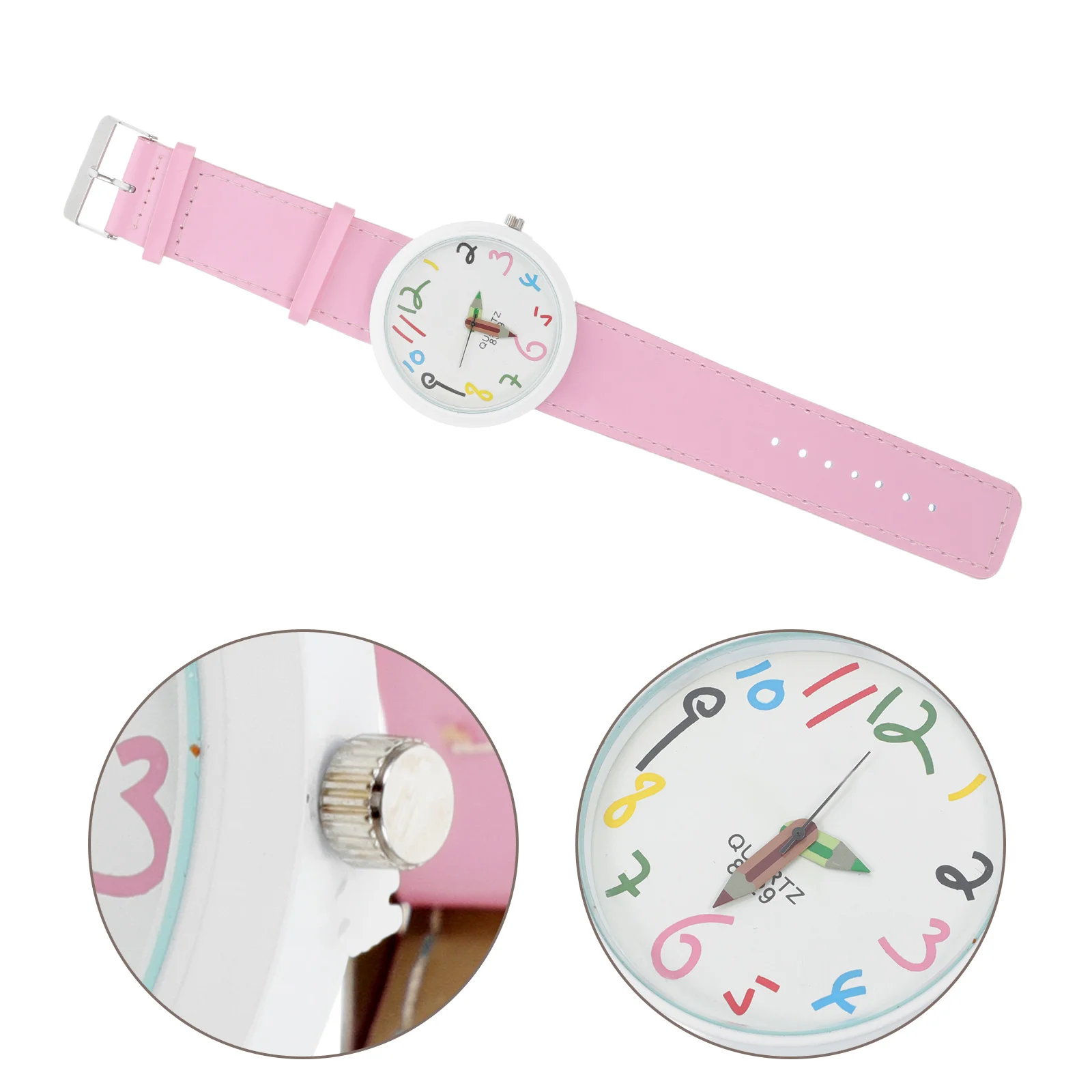 1 قطعة ساعة معصم نمط الرسوم المتحركة حزام ممتاز ساعة متينة جميلة امتحان الطالب Timekeeper