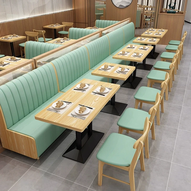 Modern Luxury Wooden Panel Booth Seating Sofa for Dining in Home Restaurants Coffee Shops Malls-Restaurant Furniture Set by Bar