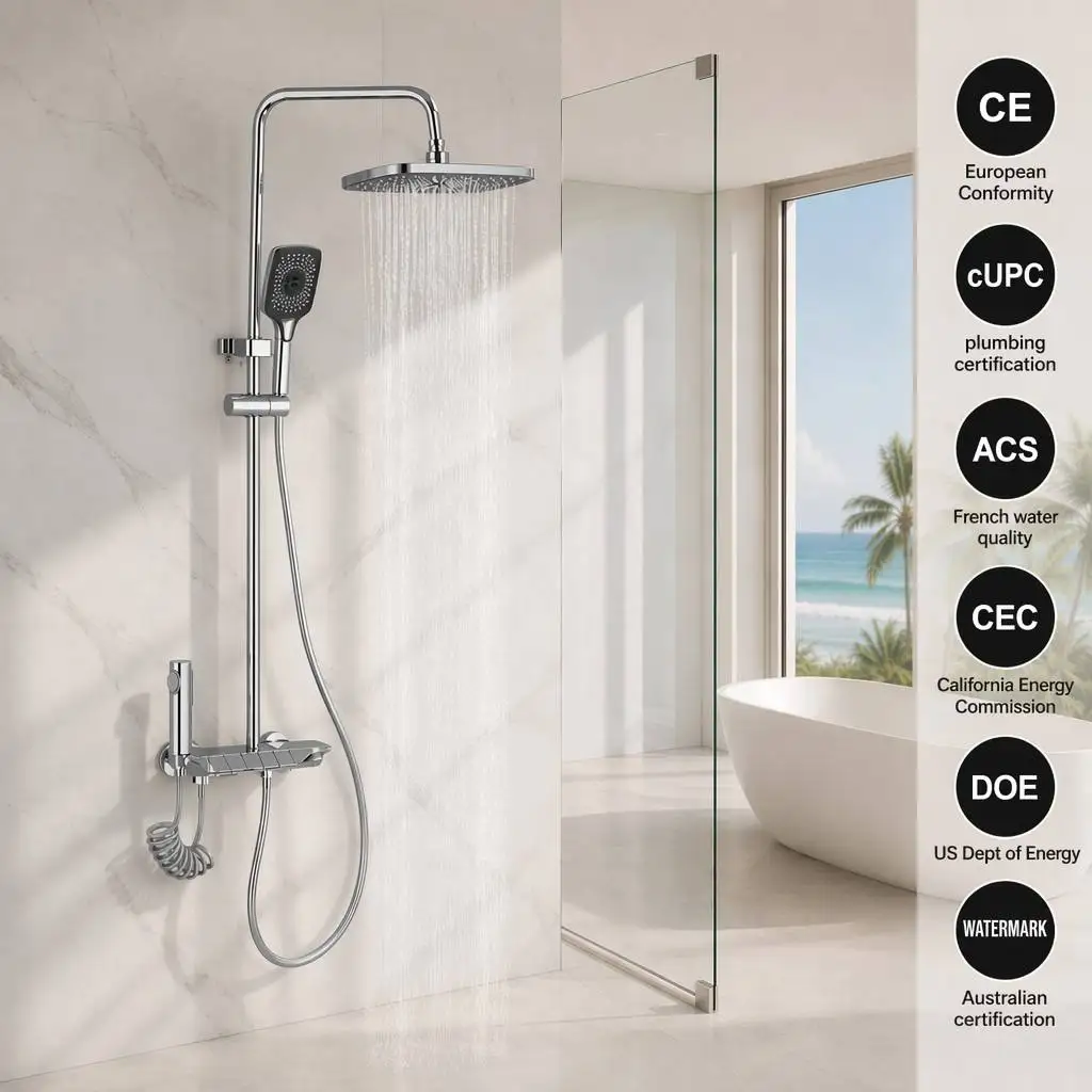 Factory Direct Sales Brand-new Large Aircraft Carrier Electroplating Multifunctional Bathroom Shower Set.