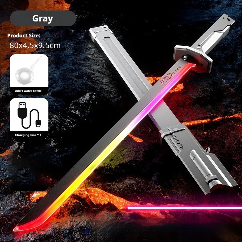 Nieuw laserzwaard met rook Meerkleurig veranderende LED-verlichting Geluidseffecten Creatief speelgoed voor kinderen Volwassen Prop zwaard Cosplay Gift