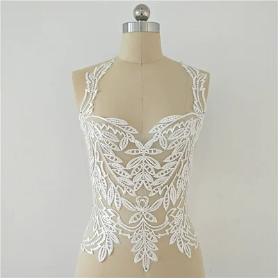 1Pc Super Quality Ivory Lace Trim Wedding Sewing Applique Crafts Lace Fabric For Wedding Dress Decoration