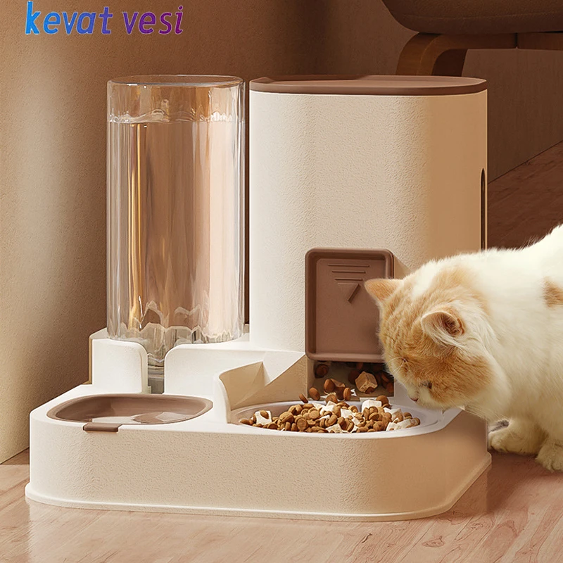 

Automatic Cat Feeder Large Capacity Water Dispenser Dry Wet Separation Pet Dog Cat Food Container Drinking Bowls Pet Supplies