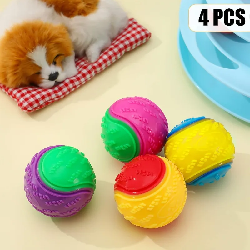 Dog Ball Squeezing Ball Dog Chewing Teeth Cleaning Toy Interactive Game Exercise Training Pet Toy Inch Easy Grasp Ball Supplies