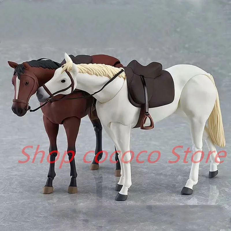 Anime Paard 246 wit en bruin PVC action karakter model speelgoed die kan spelen met Kuncan's lichaam Action Figure Model Speelgoed 16 cm