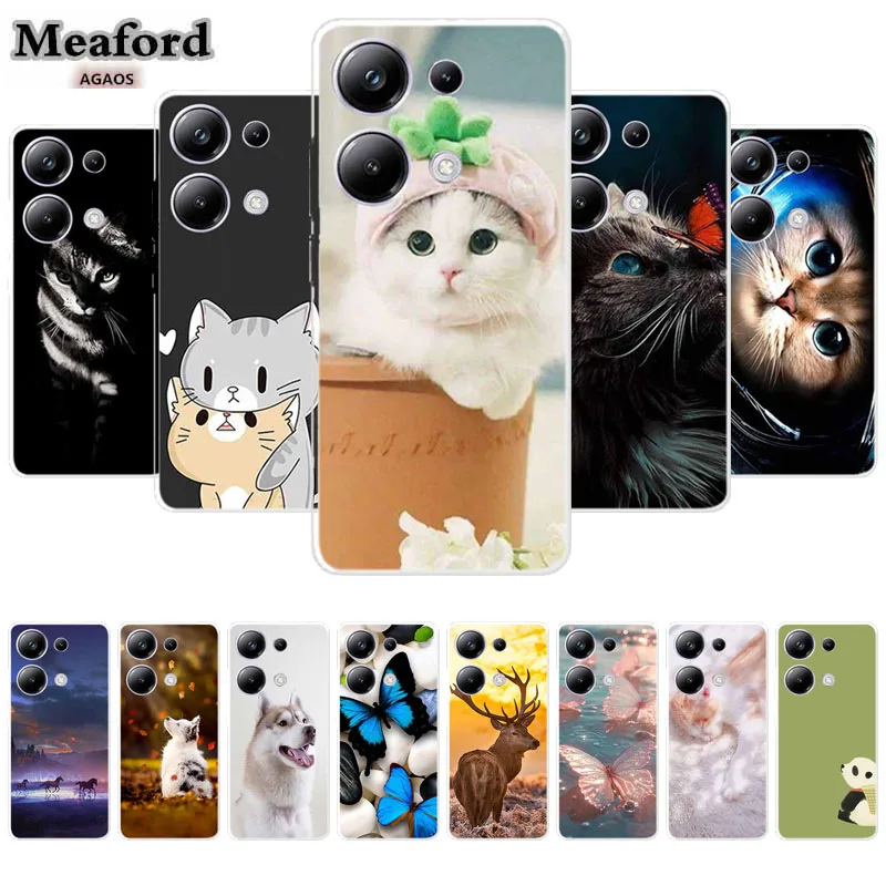 Shell For Poco M6 Pro Smart Phone Case For Xiaomi Poco M6 M 6  Pro 4G 5G TPU Cover Coque Soft Silicone Fundas Cute Back Cases