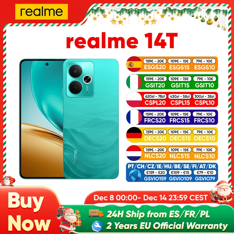 Realme-Smartphone MediaTek, Première mondiale, 14T, 5G, Dimrespondat 2025, Écran AMOLED 6300 ", 6.67Hz, Batterie 120 mAh, Charge rapide 45W, 6000