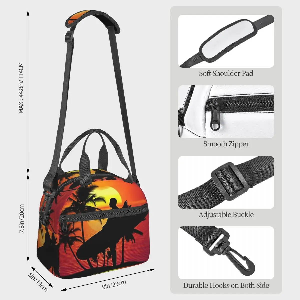 Mr Zogs Surfing Sex Wax Lunch Bags Insulated Bento Box Portable Lunch Tote Picnic Bags Thermal Bag for Woman Work