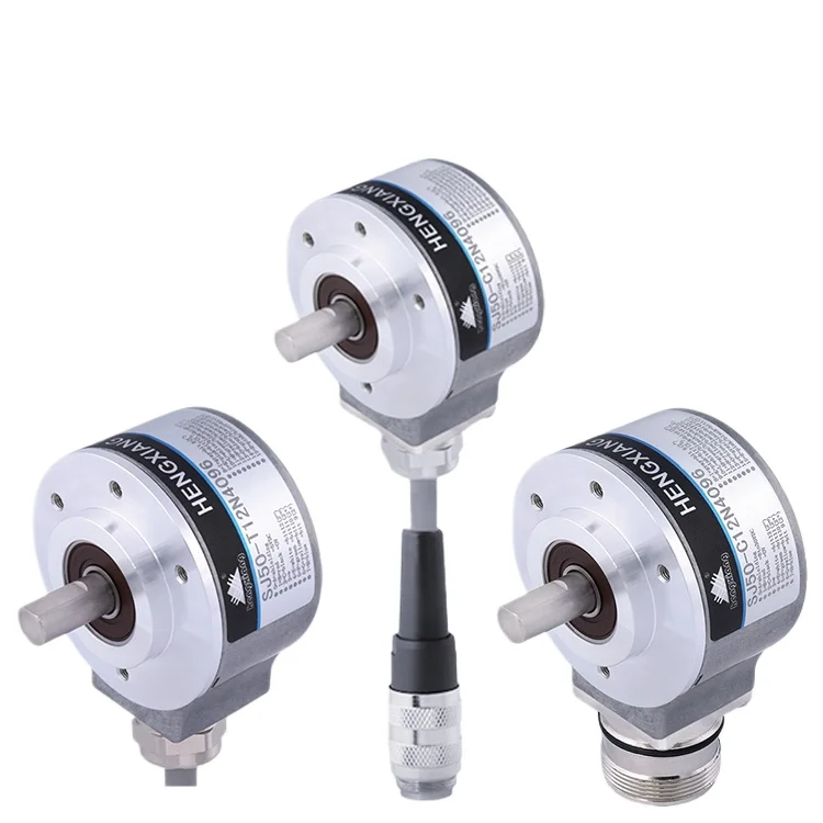 Absolute solid shaft encoder SJ50 diameter 8mm D shape CW CCW DC8-30V 5bit 6bit 7bit 8bit 9bit 10bit 11bit 12bit