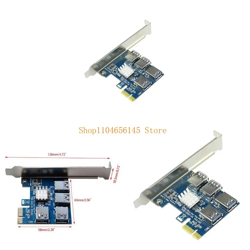 

5ASD PCI для Express 1x до 16x Adapter Card Adapter Card USB PCI -E 1 к внешней 4 -GPU Roser Extender Card для майнинга