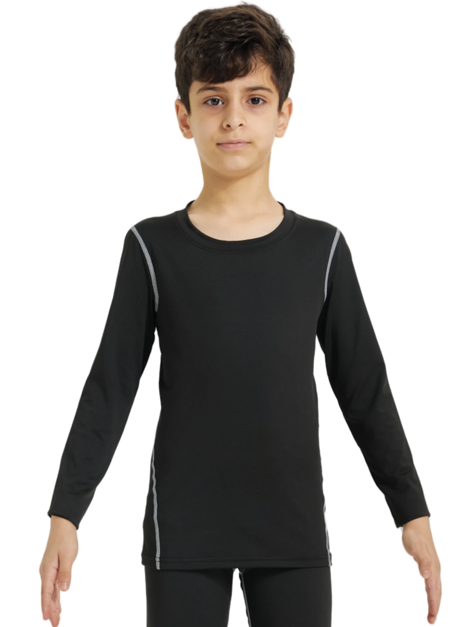 Youth Boy's Compression Shirts Athletic Quick Dry Long Sleeve Baseball Undershirts Soccer Sports Base Layer Tee Tops