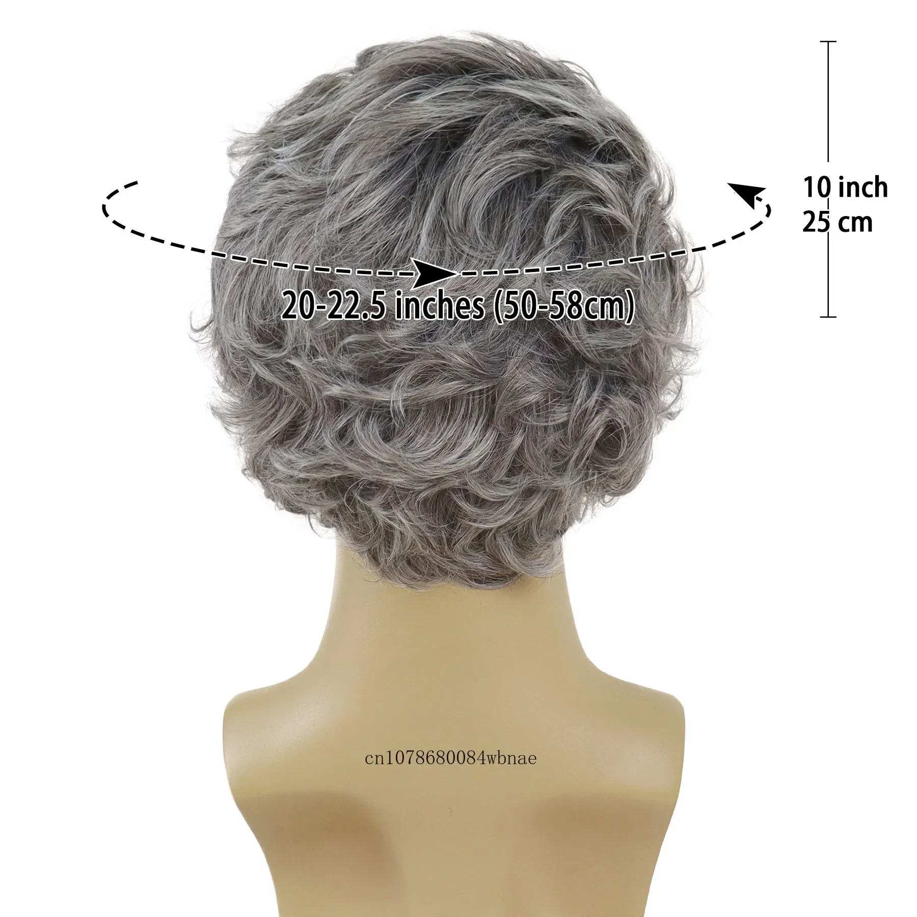 شعر مستعار رمادي مع الانفجارات الاصطناعية قصيرة الطبقات الباروكات الجد للرجال كبار السن ارتفاع درجة الحرارة الألياف الشعر اليومي زي الحفلات تأثيري #6