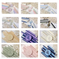 12pcs Pearlescent Macaroon Lacquer Wax Strips Translucent Aurora Wax Sticks Lacquer Stamp Sealing Wax Material