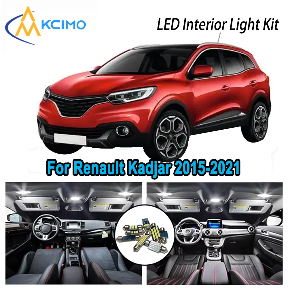 

High-Quality LED Interior Kit for Renault Kadjar2015-2021 2016 2017 2018 2019 Premium Error-Free Dome Map Trunk Automotive Lamps