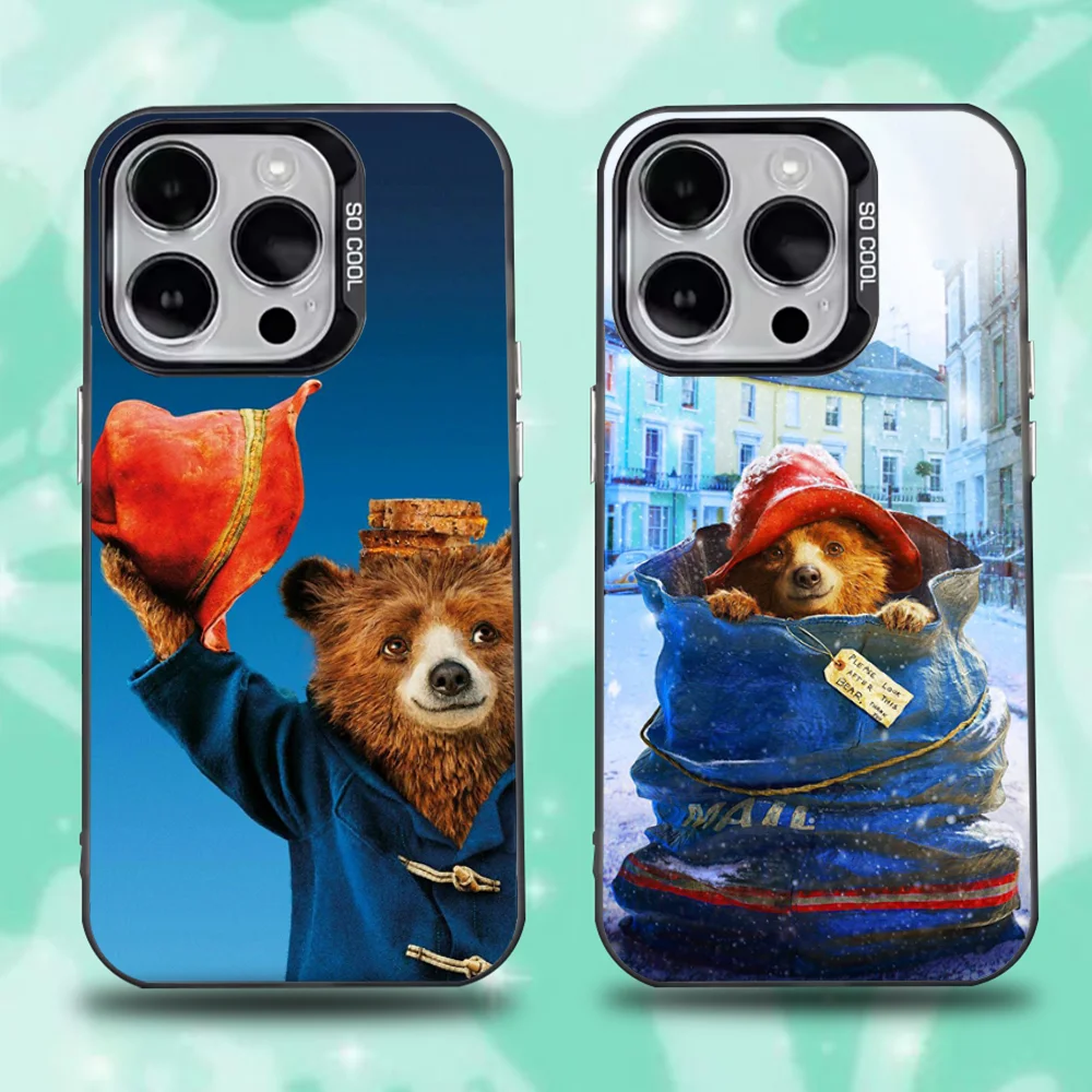 

Cute P-Paddington B-Bear Phone Case For iPhone 16,15,14,13,12,11,Pro,Max,Plus,Mini,XS,SE Anti Fall Black Matte Hard Bumper