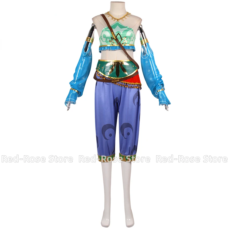 Game Breath of The Wild Cosplay Costume Female Link Gerudo Cosplay Outfit Women's Sexy Top Pants Suit Halloween Party Suit