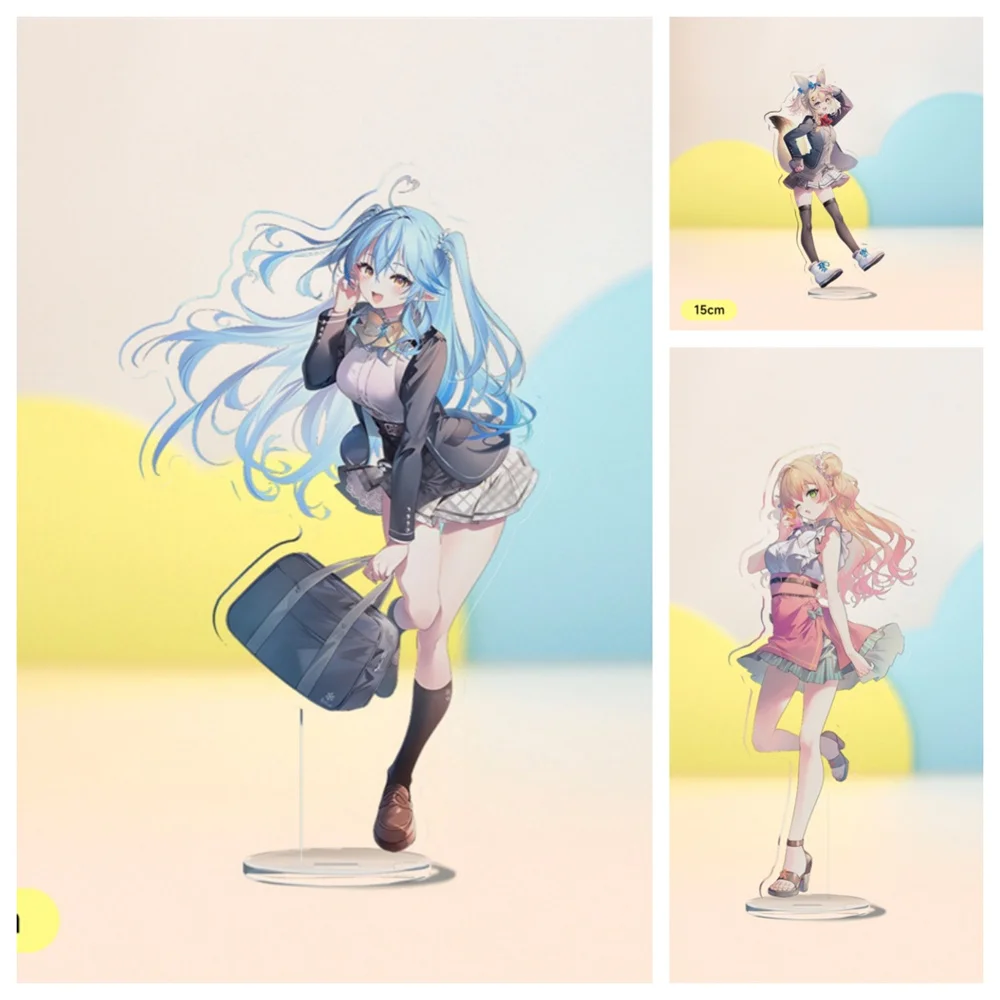 Virtual YouTuber Hololive Anime Figures Shirakami Fubuki Natsuiro Matsuri Acrylic 15cm Stands Akai Haato Character Model Gifts