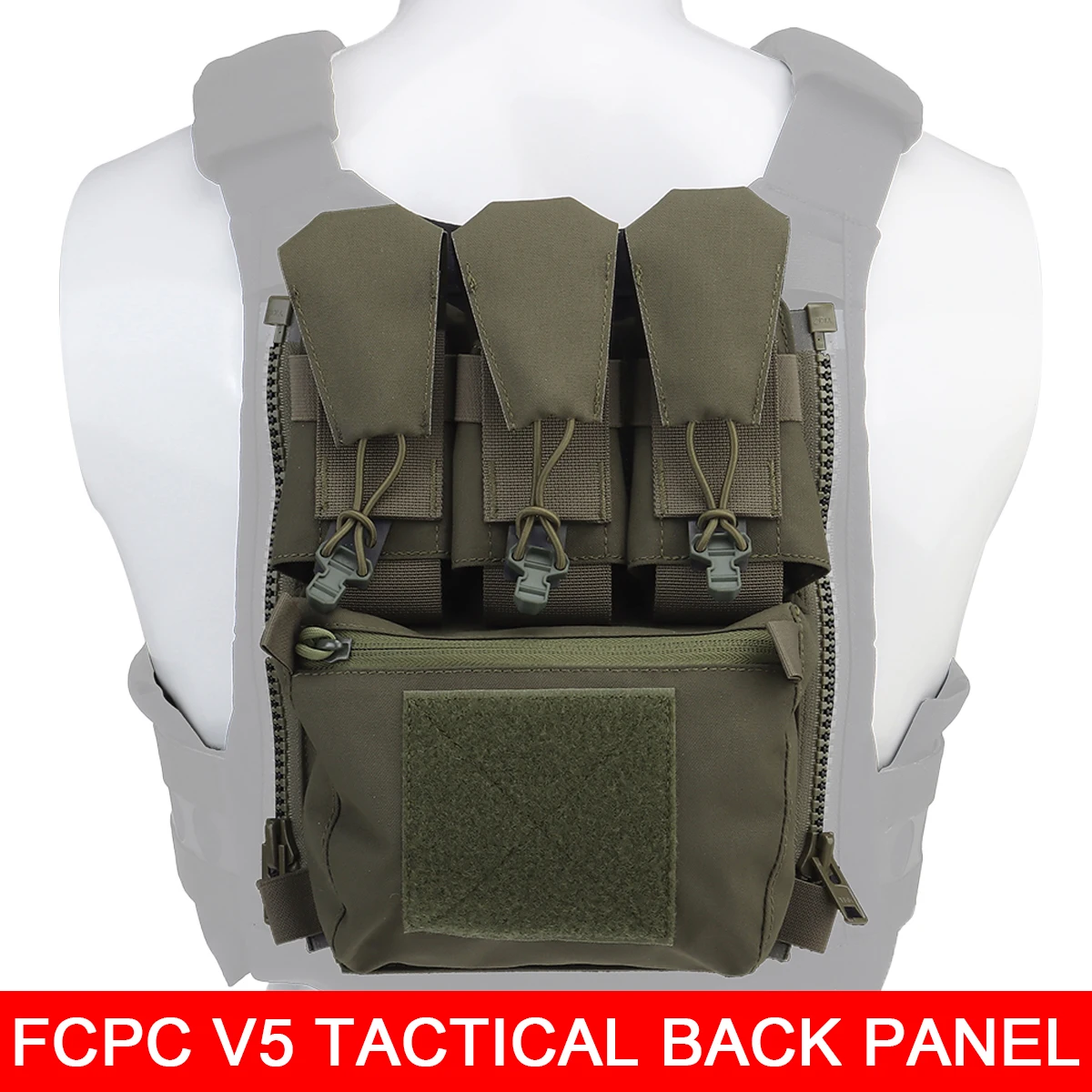 Chaleco deportivo V5 FCPC, Panel trasero con cremallera en la placa trasera, Airsoft, bolsa de expansión, Triple bolsa, portador de placa, bolsillo multiherramientas