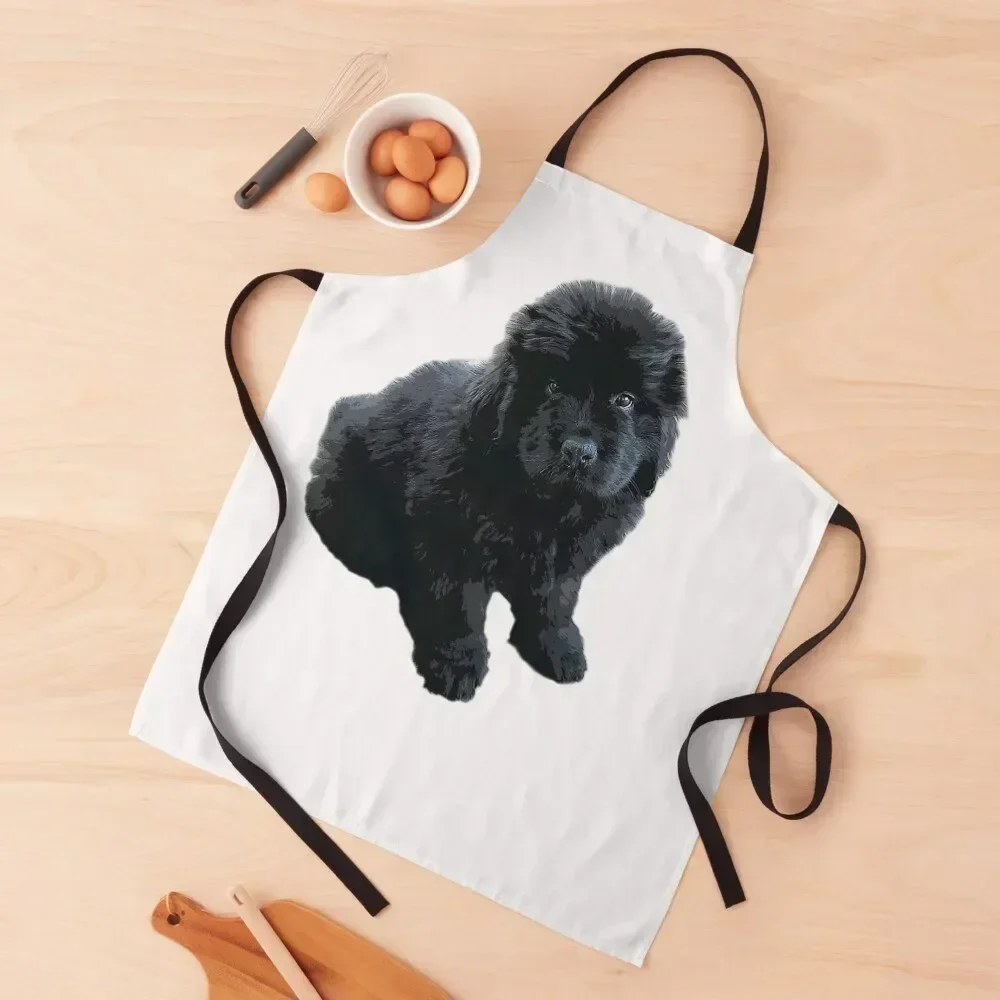 

Newfoundland Puppy Dog Apron custom women's kitchen Womens Dresses Korean man chef uniform Apron