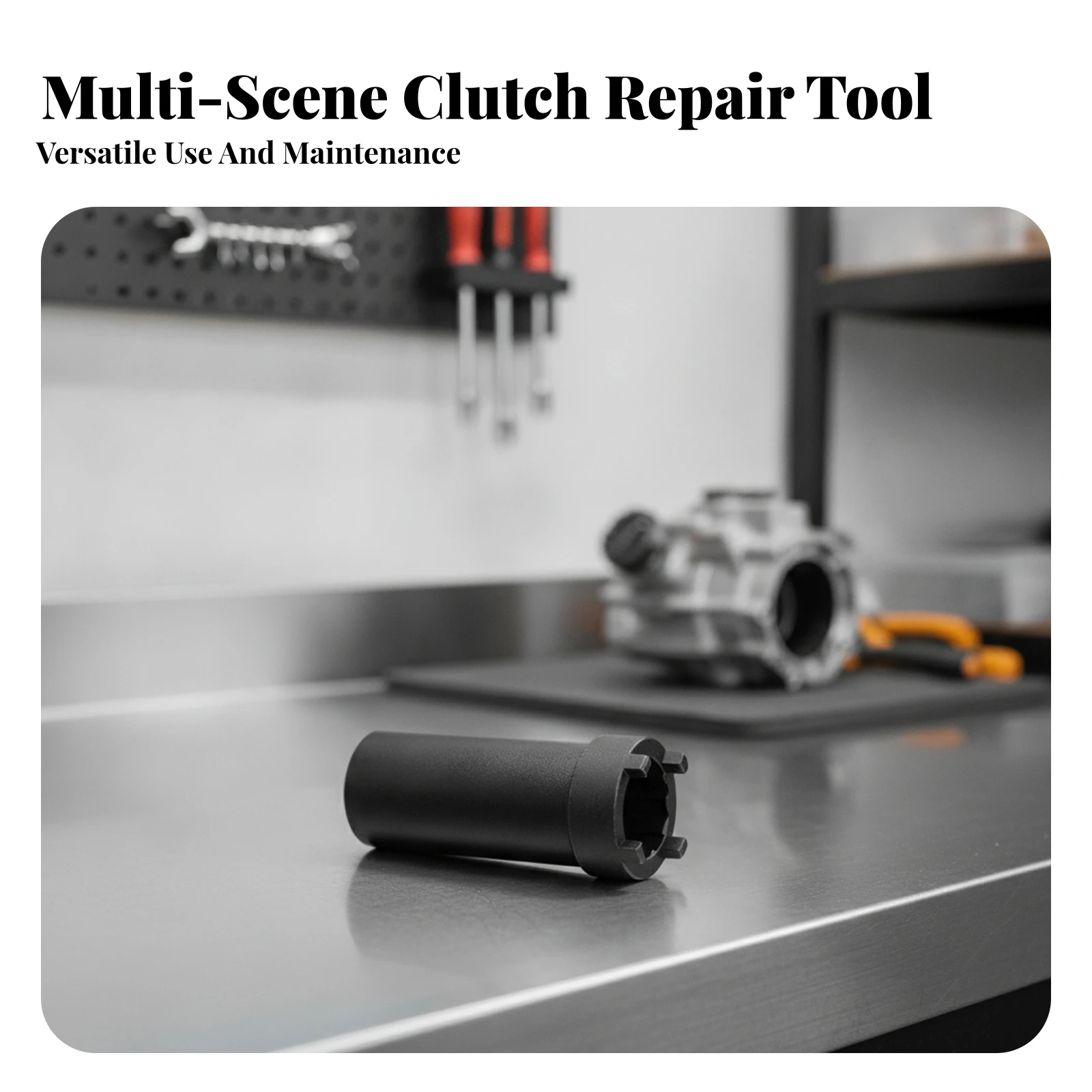 Motorcycle Clutch Tool with Four Lugs Heavy Duty Clutch Spanner Socket Lock Nut Tool Rust-Resistant Aftermarket